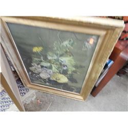 VINTAGE FRAMED PICTURE - FLOWERS