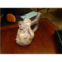 AZTEC/PERUVIAN VESSEL WITH SPOUT - FACE