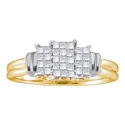 14K Yellow Gold Jewelry 0.25 ctw Diamond Ladies Ring - WGD26689