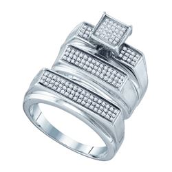Fine Silver Jewelry 0.41 ctw Diamond Trio Ring Set - WGD63034