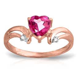 Genuine 0.96 ctw Pink Topaz & Diamond Ring Jewelry 14KT Rose Gold  - WGG#2143