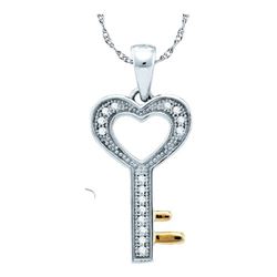 10K White Gold Jewelry 0.05 ctw Diamond Pendant - WGD55873
