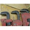 Image 2 : Ridgid Large Pipe Wrenches (3) - 2 are marked Ridgid