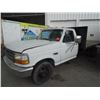 Image 1 : 1997 Ford F350 XL Dually 12' Flatbed Truck, White