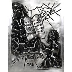 Salvador Dali, Ten Commandments (Platinum Edition), Plated Bronze Bas Relief