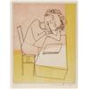 Image 1 : Christine Amarger, Studying, Aquatint Etching