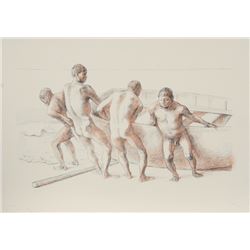 Francisco Zuniga, Hombres con Barca II, Lithograph