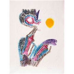 Stephan Strocen, Dialogando en Amarillo, Aquatint Etching