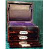 Image 1 : A Victorian coromandel lady's jewellery/vanity box with hinged lid enclosing mirror and interior...