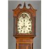 Image 1 : Early 19th Century mahogany longcase clock, the hood having swan neck pediment and reeded pillars...