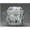 Image 1 : 17th Century Bristol Delft posset pot with domed cover decorated with chinoiserie style figures i...