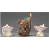 Image 1 : 19th Century Wedgwood pearlware part dessert service with shaded pink decoration comprising dolph...