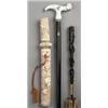 Image 1 : Japanese dagger having a 20cm blade within a carved ivory case, 37cm long - see illustration Est....