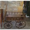 Image 1 : Late 19th Century oak and beech framed dog cart on four iron rimmed wheels with spokes, 90cm x 56...
