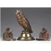 Image 1 : Pair of polychrome decorated spelter bookends formed as apes seated on books mounted on simulated...