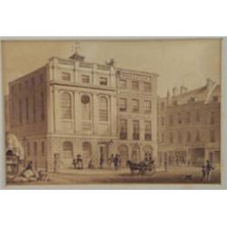 'Town Hall, Borough High Street', signed and dated 1829, verso inscribed, 9.5cm x 14.5cm Est.: £5...