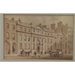 'Drapers' Hall, Throgmorton Street', signed and dated 1829, 9.3cm x 14cm Est.: £500 - £750...