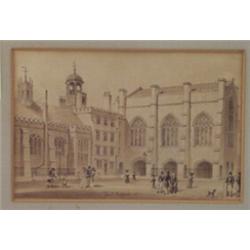 'Lincoln's Inn Hall, Chapel and Chancery Court', signed and dated 1830, 10cm x 15cm Est.: £500 -...