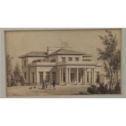 'Marquis of Hertford's Villa, Regent's Park, signed and dated 1826, 8.5cm x 14.6cm Est.: £500 - £...