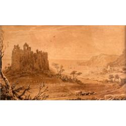'Town Hall, Llantwit Major, Glamorganshire', 8.75cm x 14cm and 'Ostermouth Castle, Glamorganshire...