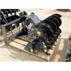 New Lowe Hyd Auger 750ch w/ 9 in &amp; 12 in &amp; 15 in w/ skid steer quick attach