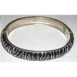 Zebra pattern metal cuff bracelet