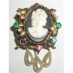 Vintage camille rhinestone pin