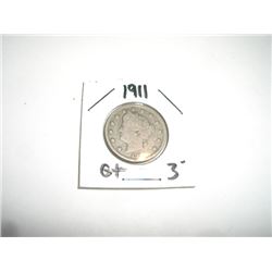 1911 Liberty "V" Nickel RFD Book Value $3+ *Nice Early GOOD Grade Nickel*