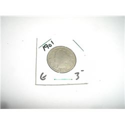 1901 Liberty "V" Nickel RFD Book Value $3+ *Nice Early GOOD Grade Nickel*