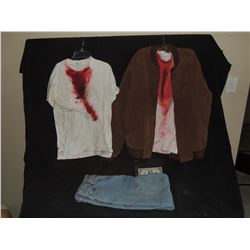 PULP FICTION SCREEN USED BRUCE WILLIS BLOODY SHIRT AND JEANS