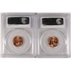 Image 2 : 1955-D & 1958-D LINCOLN CENTS, PCGS MS-66 RED