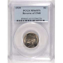 1939 REVERSE OF 1940 JEFFERSON NICKEL, PCGS MS-65 FULL STEPS