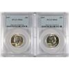 Image 1 : 2 1957 WASHINGTON QUARTERS PCGS MS-65 & 66