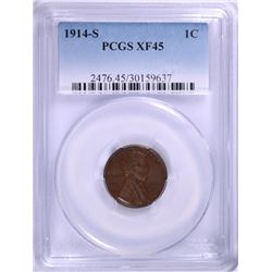 1914-S LINCOLN CENT, PCGS XF-45