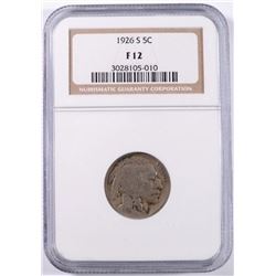 1926-S BUFFALO NICKEL, NGC FINE-12
