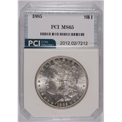 1885 MORGAN SILVER DOLLAR, PCI MS-65 GEM WHITE!