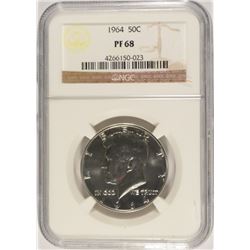 1964 KENNEDY HALF DOLLAR, NGC PROOF-68  SUPERB