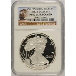 2012-S $1.00 AMERICAN SILVER EAGLE, NGC PROOF-69 ULTRA CAMEO