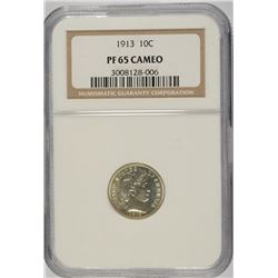 1913 PROOF BARBER DIME NGC PF-65 (CAMEO)