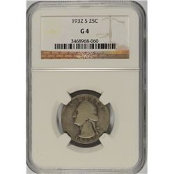 1932-S WASHINGTON QUARTER NGC G-4
