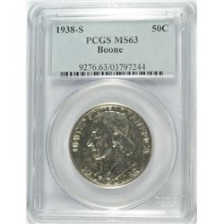 1938-S BOONE COMMEN HALF DOLLAR PCGS MS-63