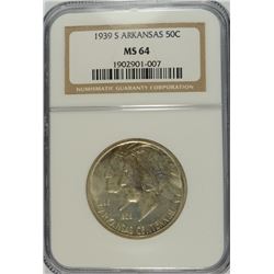 1939-S ARKANSAS COMMEN HALF DOLLAR NGC MS-64