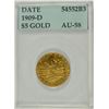 Image 1 : 1909-D $5 GOLD INDIAN ACUGRADE AU-58