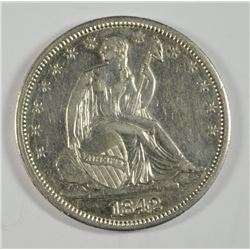 1842 SEATED HALF DOLLAR (MEDIUM DATE) AU-55