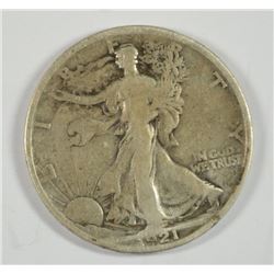 1921 WALKING LIBERTY HALF DOLLAR VG