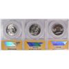 Image 2 : 3 - ANACS FRANKLIN HALF DOLLARS: 1958 MS63, 1957 MS64. 1963 MS63