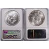 Image 2 : 1986 & 2002 NGC AMERICAN SILVER EAGLES MS 69