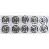 Image 1 : LOT OF ( 10 ) GEM BU 1942-S SILVER WAR NICKELS  ( BETTER DATE )