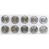 Image 2 : LOT OF ( 10 ) GEM BU 1942-S SILVER WAR NICKELS  ( BETTER DATE )