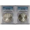 Image 1 : 2003 & 2004 AMERICAN SILVER EAGLES, PCGS MS-69